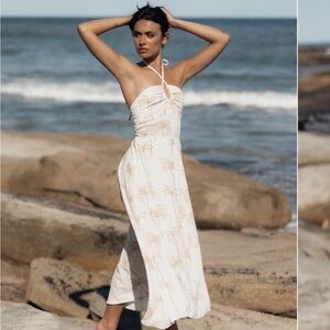 Petal & Pup Granger Halterneck Midi Dress White